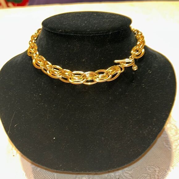 Loft Double Link Gold Tone  16” Necklace - Picture 1 of 5